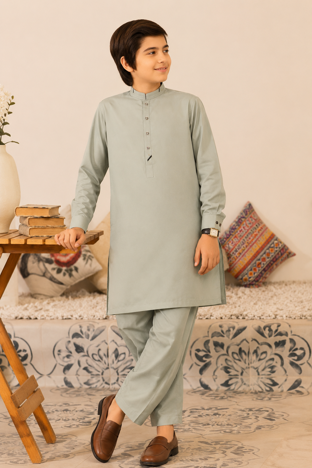Classic Sky Green Fit Kurta Suit