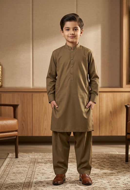 Classic Royal Dark Brown Fit Kurta Suit
